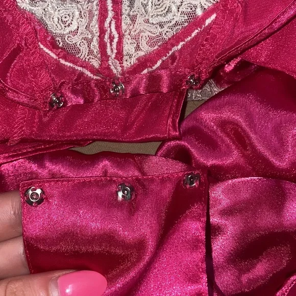 🎱1990’s Vintage Victoria's Secret Gold Label Lace Fushia Teddy! - Picture 14 of 14